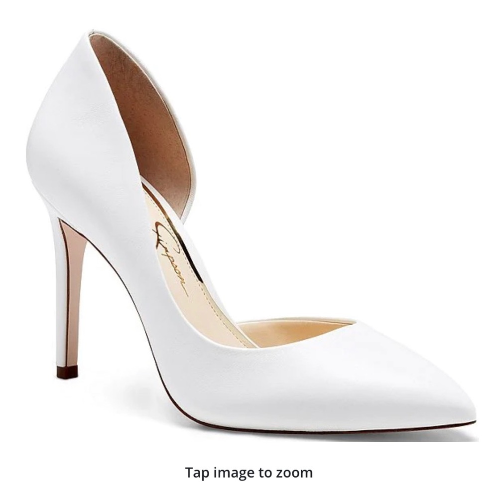 XX SOLD XX Jessica Simpson white d’orsay heels sz 6.5